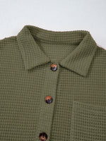 Textured Knit Button Detail Top