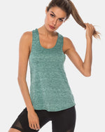 Full Size Scoop Neck Wide Strap Active Tank - Ladyez