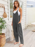 V-Neck Spaghetti Strap Jumpsuit - Ladyez
