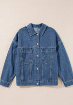 Pocketed Button Up Denim Jacket
