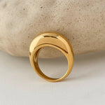18K Gold Plated Polished Dome Ring - Ladyez