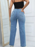 Distressed Wide-Leg Jeans