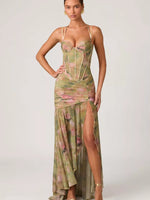 Sweetheart Neck Slit Maxi Dress