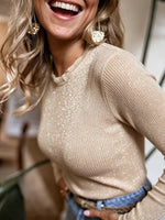 Ribbed Long Sleeve Knit Top