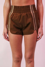 VERY J Striped Trim Detail Activewear Shorts - Ladyez