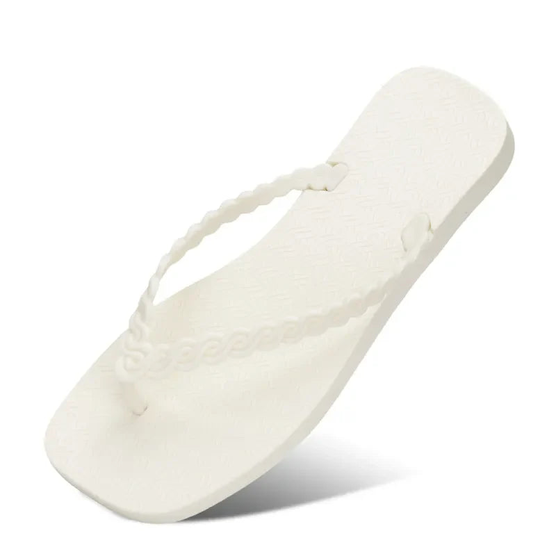 Braided Strap Beach Toe Post Slippers