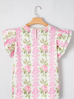 Floral Ruffle Sleeve Blouse