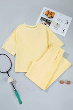 Half Sleeve Top and Drawstring Pants Set