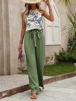 Printed Tank Top and Wide Leg Pants Set - Ladyez