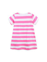 Children's Bee Embroidered Striped Casual Dress