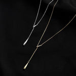 925 Sterling Silver Y-Shaped Pendant Necklace
