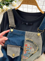 Short Sleeve T-Shirt and Denim Overall Dress Set