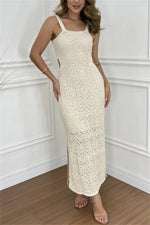Cutout Side Slit Maxi Tank Dress - Ladyez