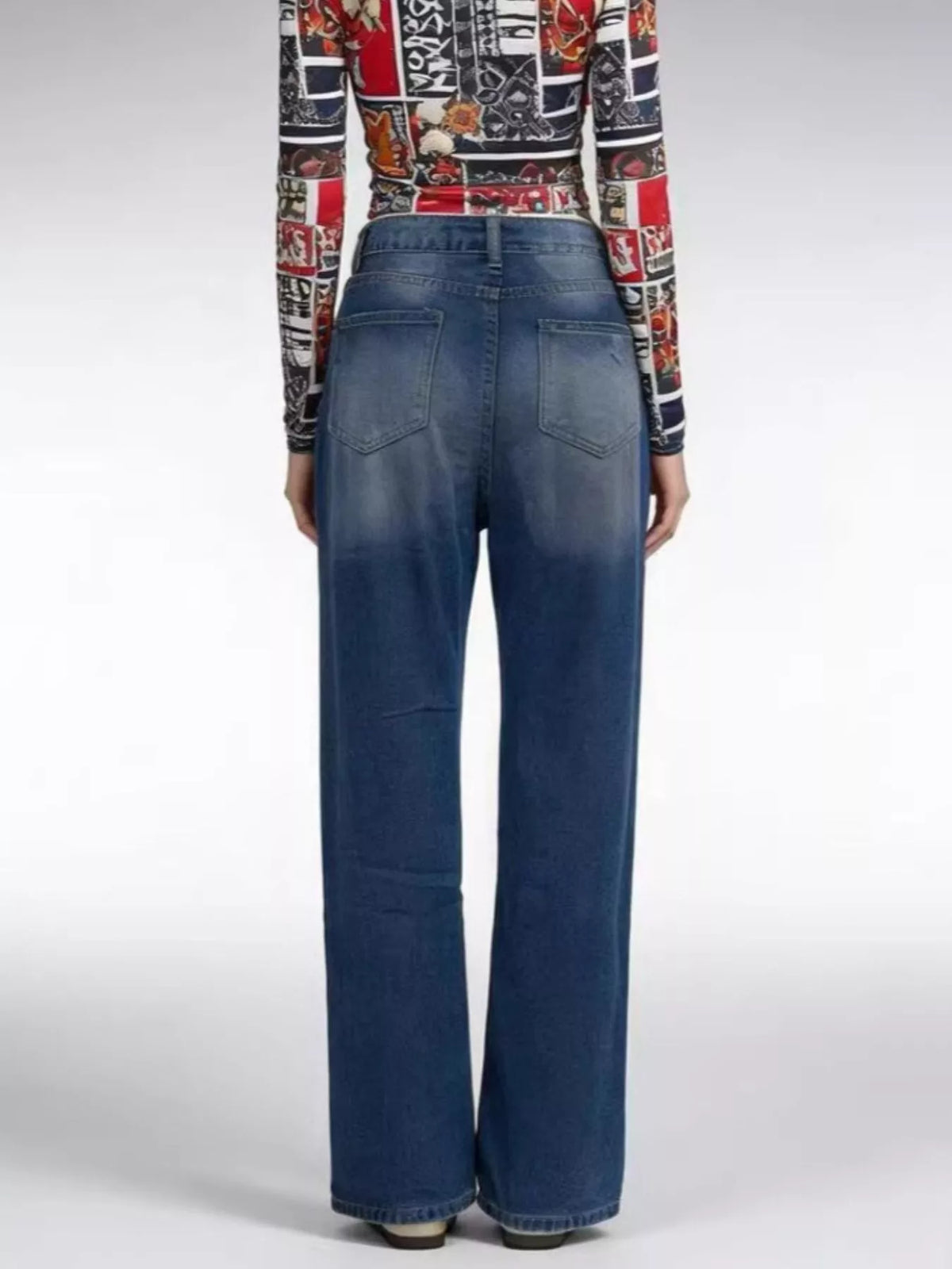 Distressed Wide Leg Jeans