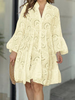 Full Size Eyelet Ruffled Hem Tiered Dress Plus Size