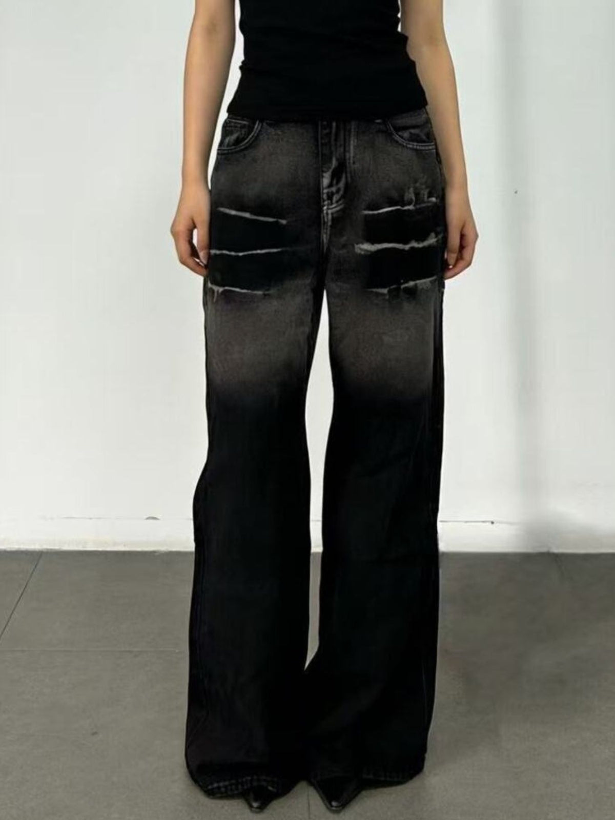 Washed Wide Leg Jeans