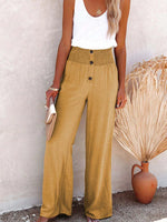 Full Size High-Waisted Textured Wide Leg Pants Plus Size
