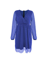 Sparkling Surplice Balloon Sleeve Mini Dress - Ladyez