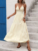 Halter Neck Tiered Maxi Dress