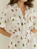 Printed Button Up Maxi Shirt Dress - Ladyez