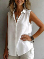 Sleeveless Button-Down Shirt