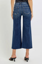 RISEN Full Size High Rise Crop Wide Button Up Jeans Plus Size - Ladyez