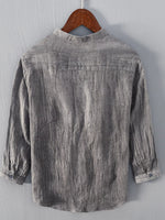Men’s Casual Linen Three-Quarter Sleeve Shirt