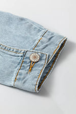 Draw-cord Hem Light Wash Denim Jacket