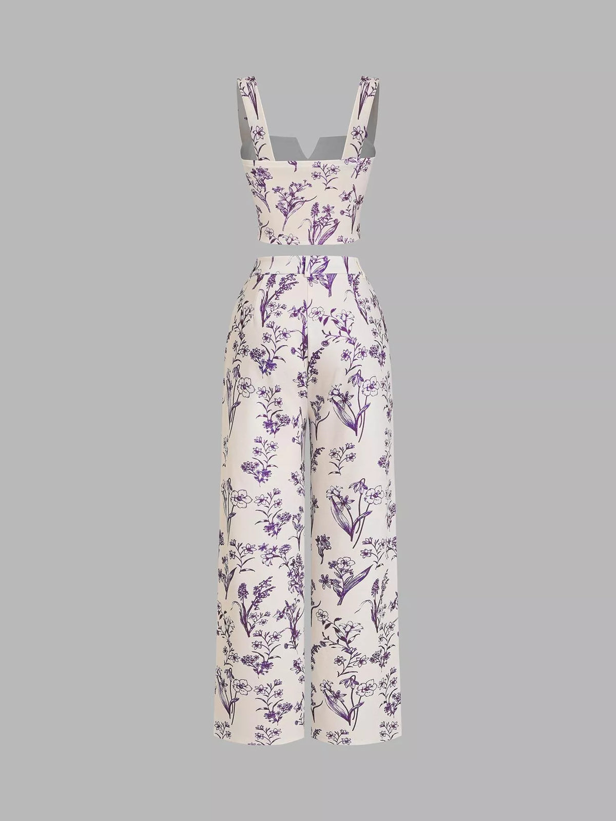 Floral Print Cami Top & Wide Leg Pants Set