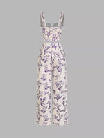 Floral Print Cami Top & Wide Leg Pants Set