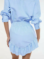 Striped Shirt and Skirt Set with Ruffle Details