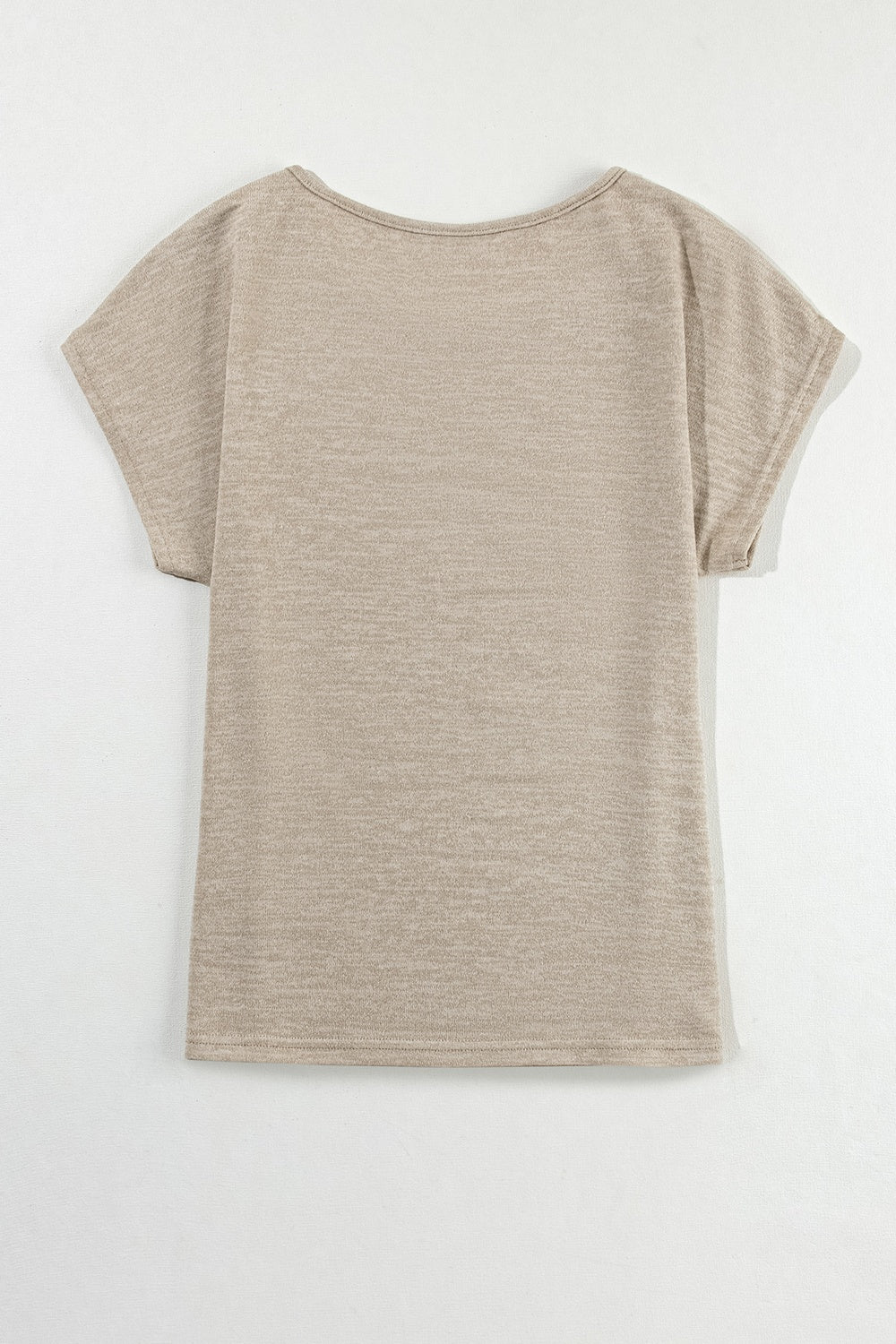 Decorative Button Graphic Round Neck Short Sleeve T-Shirt - Ladyez