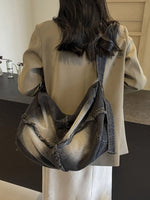 Raw Hem Gradient Crossbody Bag