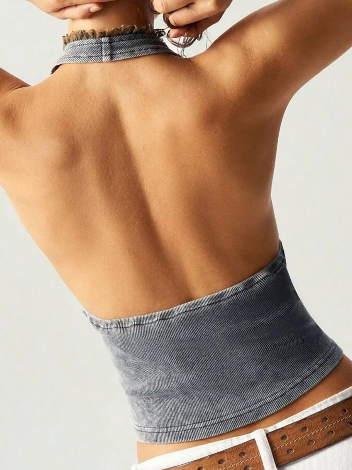 Frill Halter Neck Cami Top - Ladyez