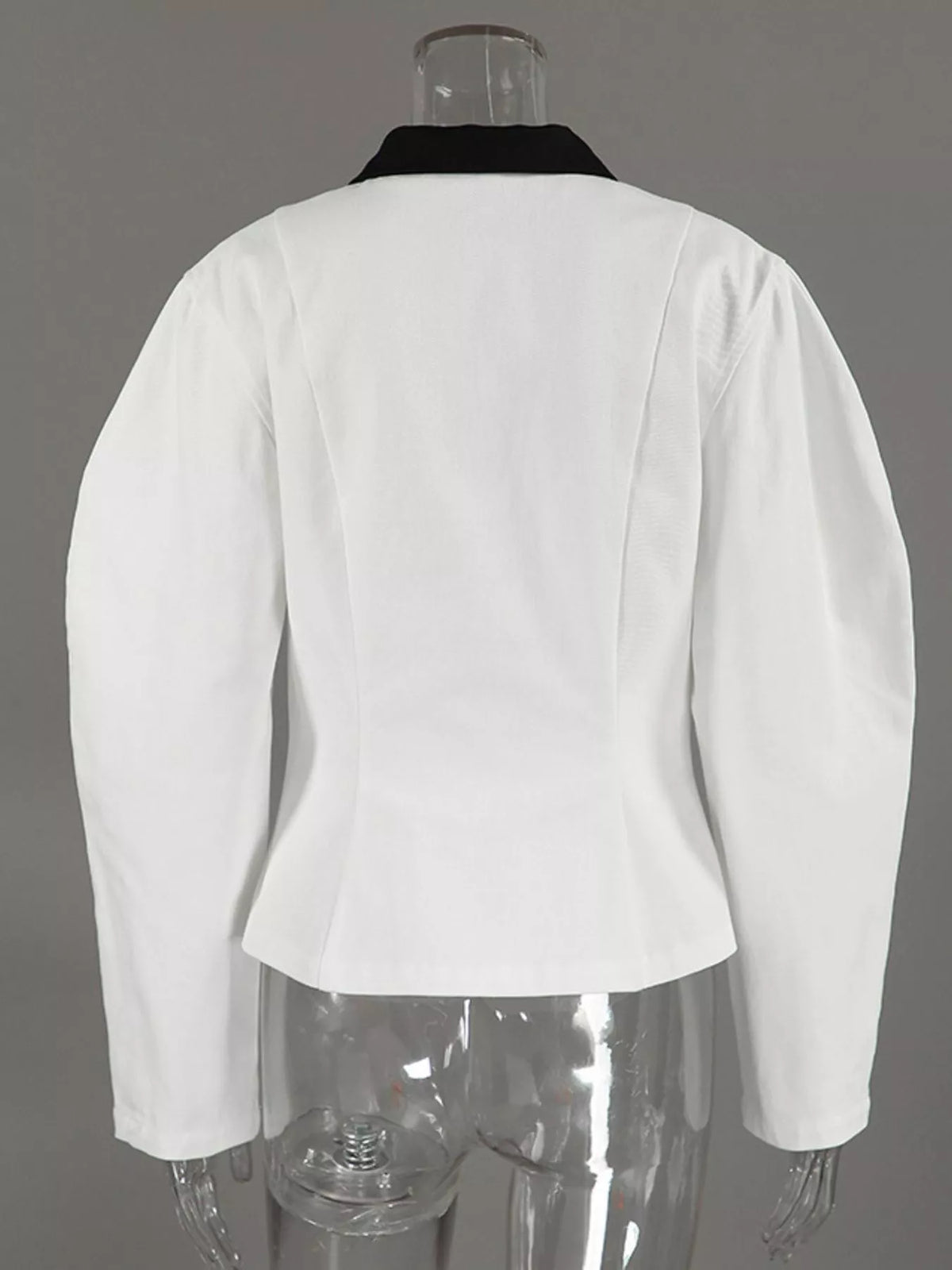 Contrast Collar Zip-Up Jacket