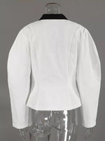 Contrast Collar Zip-Up Jacket