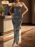 Rhinestone Tube Maxi Dress