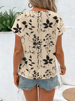 Floral Print Round Neck Blouse