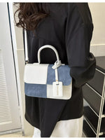Two-Tone PU Leather Crossbody Bag