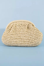 Fame Woven Raffia Frame Shoulder Bag