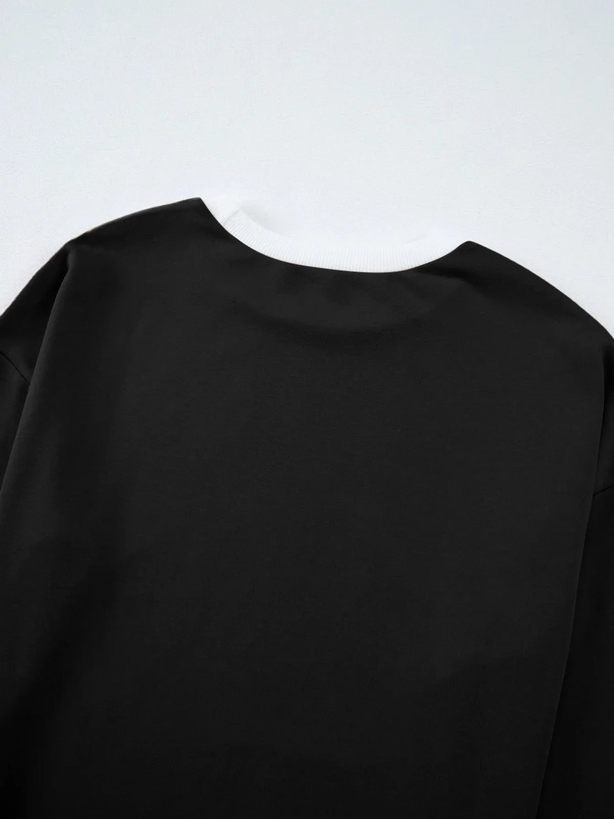 Contrast Trim Round Neck Top and Pants Set
