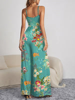 FAM-FAM Decorative Button Spaghetti Strap Wide Leg Jumpsuit - Ladyez