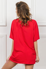 BiBi French Terry With Front Pocket Dolman Sleeves Top