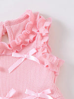 Children's Bow Waffle Knit Top and Pants Set