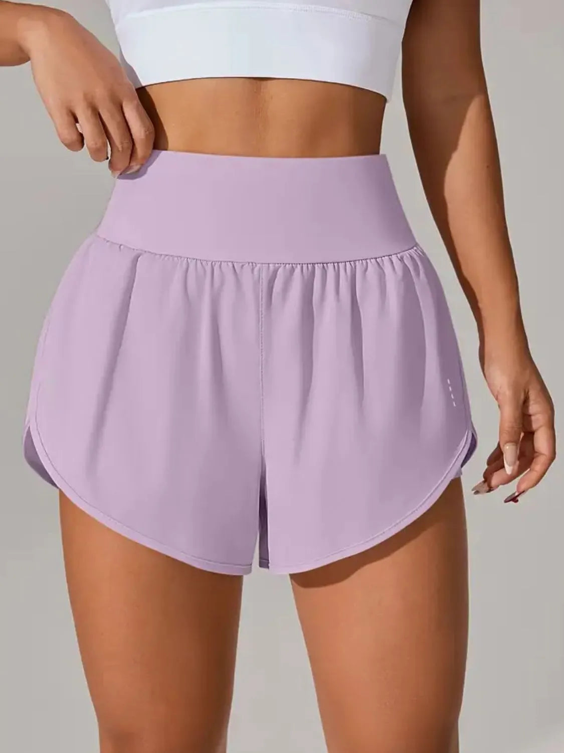 Pocketed High Waist Active Shorts - Ladyez