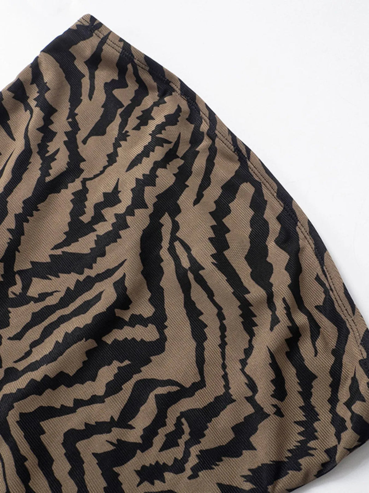 Zebra Print Maxi Dress with Side Slit - Ladyez