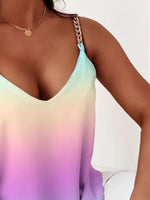 Chain Strap V-Neck Tank Top - Ladyez
