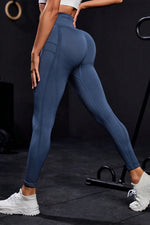 Wide Waistband High Waist Active Leggings - Ladyez
