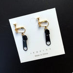 Zipper Dangle Clip-on Earrings
