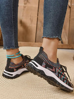 Mesh Knit Lace Up Athletic - Ladyez